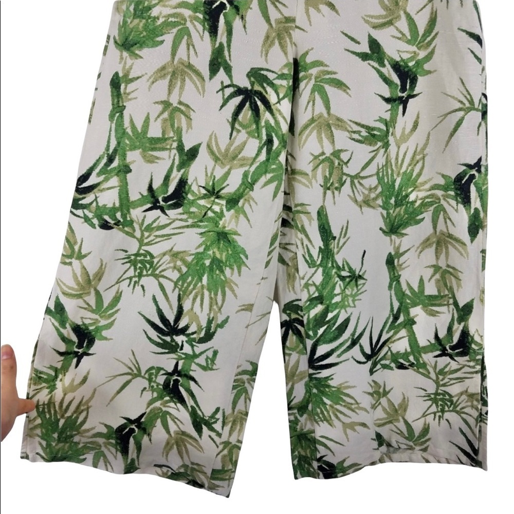 J. Jill linen blend wide leg culottes tropical palm resort wear womens XS beach - Picture 9 of 15